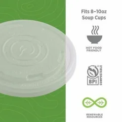 ECO World Art Soup Container EcoLids, White, Pack Of 1,000 Lids
