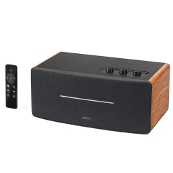 Edifier D12 Desktop 70W Continuous-Power Bluetooth Amplified Integrated Stereo Speaker With Remote, Brown