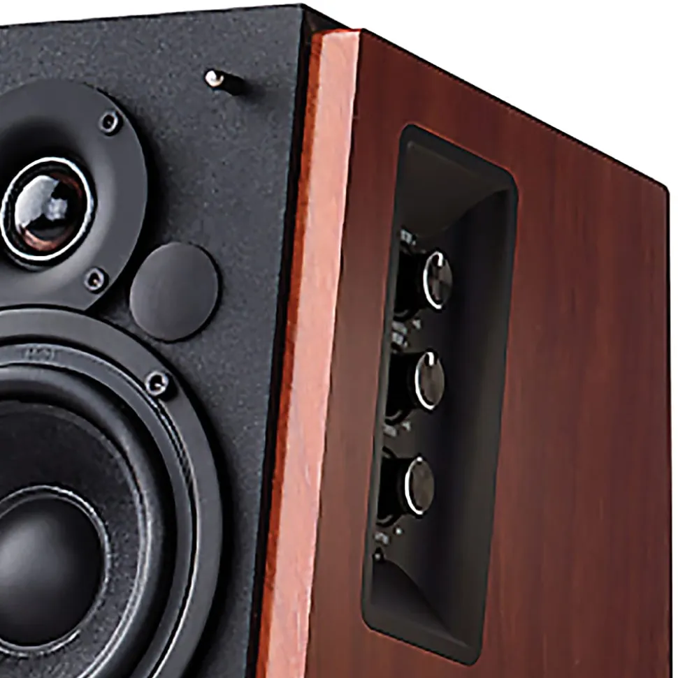 Edifier R1700BT 66-Watt RMS Amplified Bluetooth® Bookshelf Speaker System, Brown