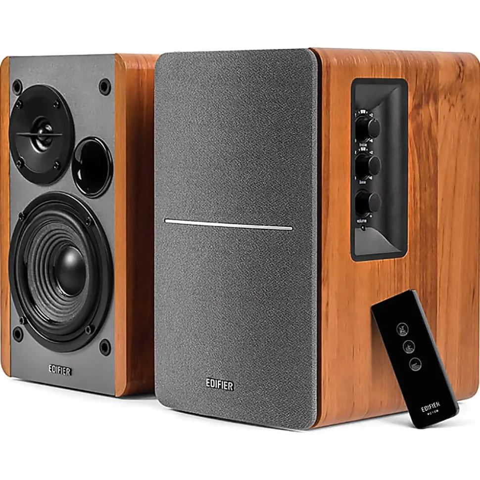 Edifier R1280T 4" 42-Watt RMS 2-Way Indoor Amplified Bookshelf Speaker System, Black