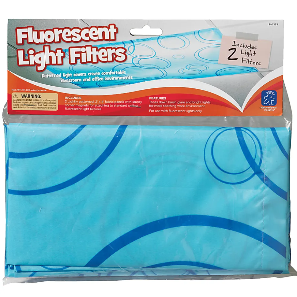 Educational Insights® Classroom Fluorescent Light Filters, 36" x 24", Blue, Pack Of 2