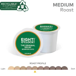 Eight O'ClockĀ® Single-Serve Coffee K-CupĀ® Pods, Decaffeinated, Original, Carton Of 24