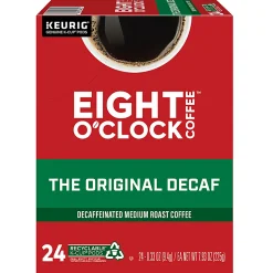 Eight O'Clock® Single-Serve Coffee K-Cup® Pods, Decaffeinated, Original, Carton Of 24