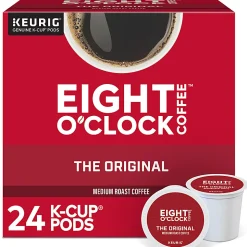 Eight O'ClockĀ® Single-Serve Coffee K-CupĀ® Pods, Original, Carton Of 24