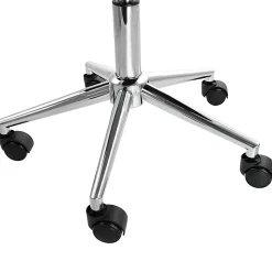 Elama Adjustable Faux Leather Mid-Back Rolling Office Chair, White/Chrome