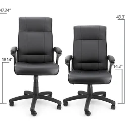 Elama Faux Leather High-Back Adjustable Office Chair, Black