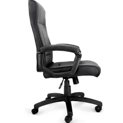 Elama Faux Leather High-Back Adjustable Office Chair, Black