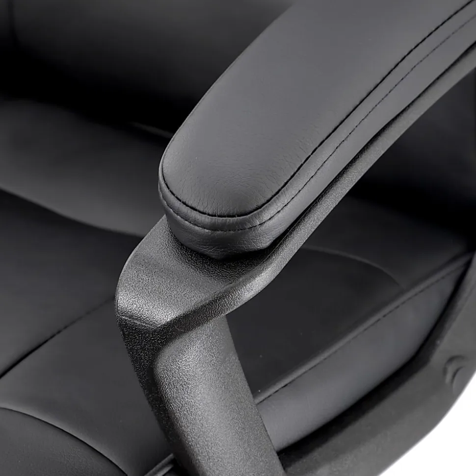 Elama Faux Leather High-Back Adjustable Office Chair, Black