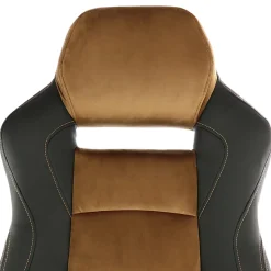 Elama Faux Leather High-Back Adjustable Office Chair, Black/Brown