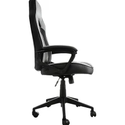 Elama Faux Leather High-Back Adjustable Office Chair, Gray/Black