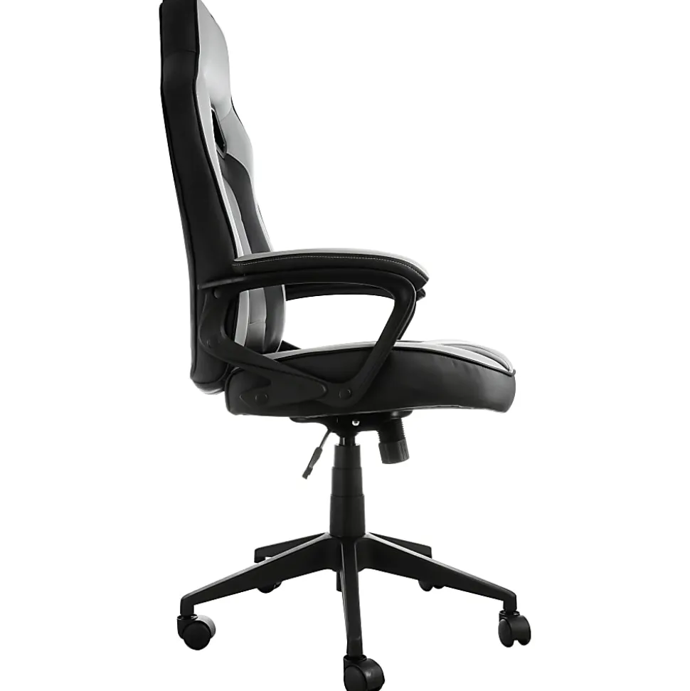 Elama Faux Leather High-Back Adjustable Office Chair, Gray/Black