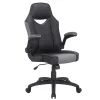 Elama Faux Leather High-Back Adjustable Office Chair, Black/Gray, 995120172M