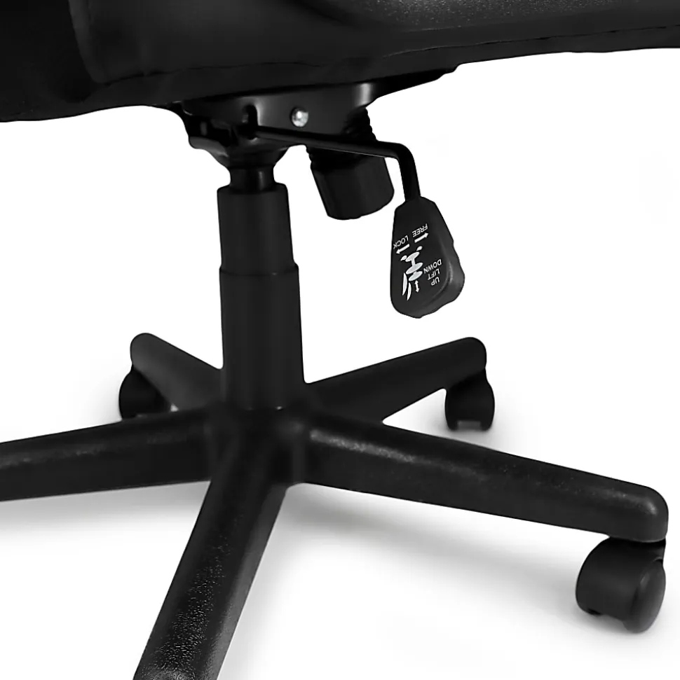 Elama Faux Leather Mid-Back Adjustable Office Chair, Black