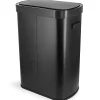 Elama 13-Gallon Plastic Automatic Sensor Hands-Free Trash Can, 25-1/4”H x 16-3/4”W x 12”D, Black