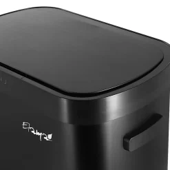 Elama 13-Gallon Plastic Automatic Sensor Hands-Free Trash Can, 25-1/4”H x 16-3/4”W x 12”D, Black