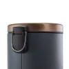 Elama 3 Gallon Stylish Grey and Copper Soft Pedal Office, Kitchen and Bathroom Trash Bin