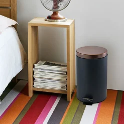 Elama 3 Gallon Stylish Grey and Copper Soft Pedal Office, Kitchen and Bathroom Trash Bin