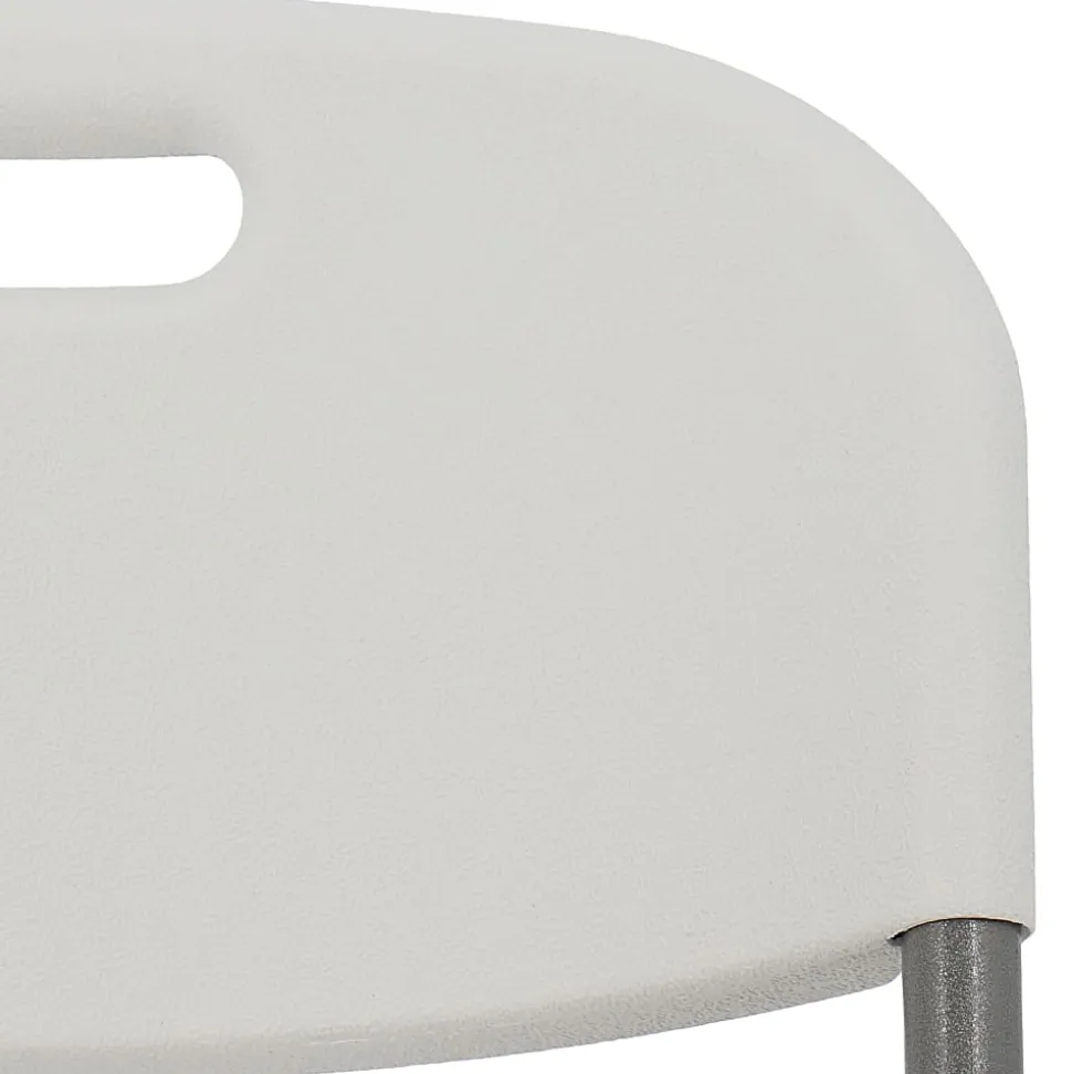 Elama Indoor And Outdoor Plastic Folding Chairs, White/Gray, Set Of 4 Chairs