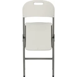 Elama Indoor And Outdoor Plastic Folding Chairs, White/Gray, Set Of 4 Chairs