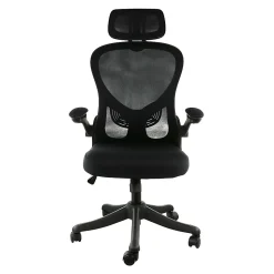 Elama Mesh/Fabric High-Back Adjustable Office Task Chair, Black/Gray