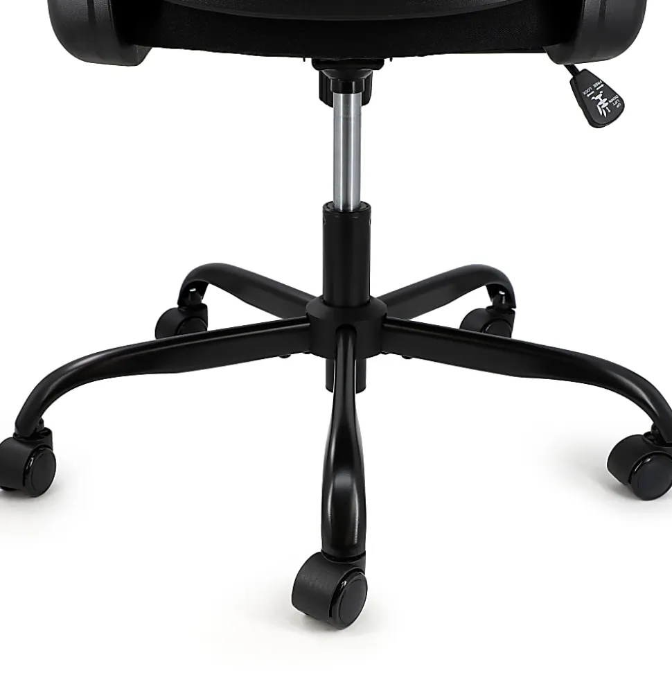 Elama Mesh/Fabric Mid-Back Adjustable Office Task Chair, 38-5/8"H, Black