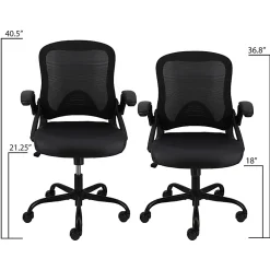 Elama Mesh/Fabric Mid-Back Adjustable Office Task Chair, 37-5/8