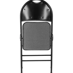 Elama Metal Folding Chairs With Padded Seats And Top Handles, Gray, Set Of 4 Chairs