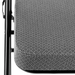 Elama Metal Folding Chairs With Padded Seats, Gray/Black, Set Of 4 Chairs