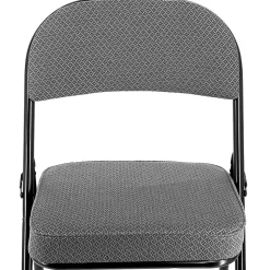 Elama Metal Folding Chairs With Padded Seats, Gray/Black, Set Of 4 Chairs