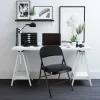 Elama Metal Folding Chairs With Padded Seats, Black, Set Of 4 Chairs