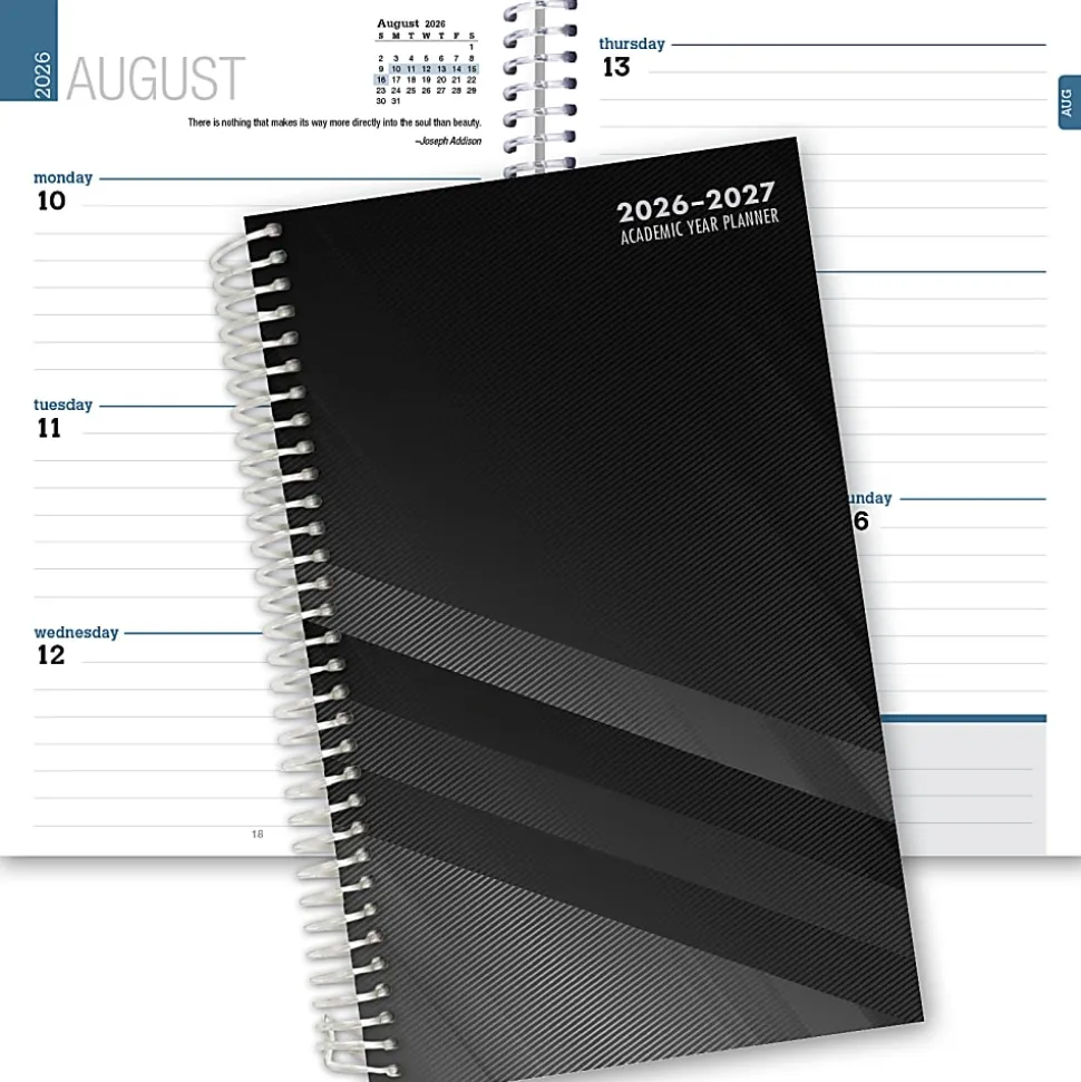 2026-2027 ELAN Publishing Weekly/Monthly Academic Year Student Planner, 5” x 8", Black, August To July, Total Qty 1