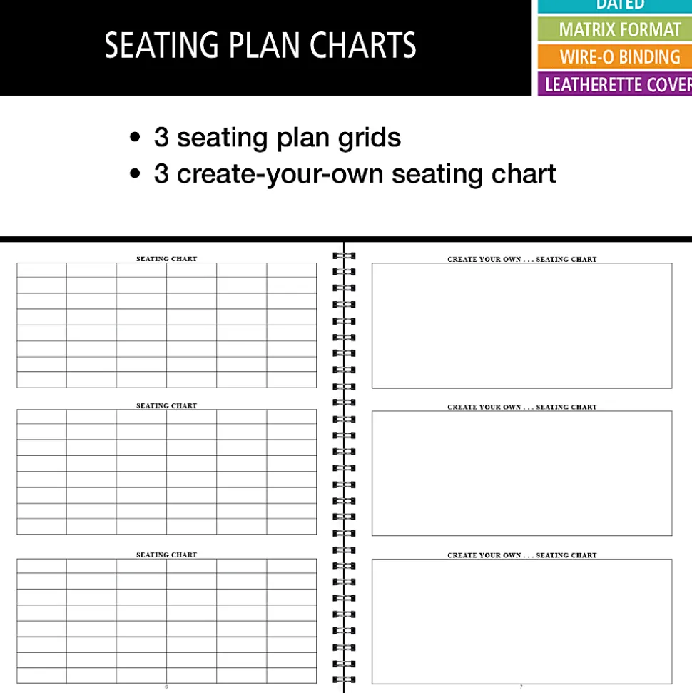 2026-2027 ELAN Publishing Weekly/Monthly Academic Year Teacher Lesson Planner, 8-1/2" x 11", Black, August To June, Total Qty 1