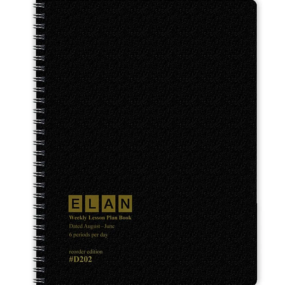 2026-2027 ELAN Publishing Weekly/Monthly Academic Year Teacher Lesson Planner, 8-1/2" x 11", Black, August To June, Total Qty 1