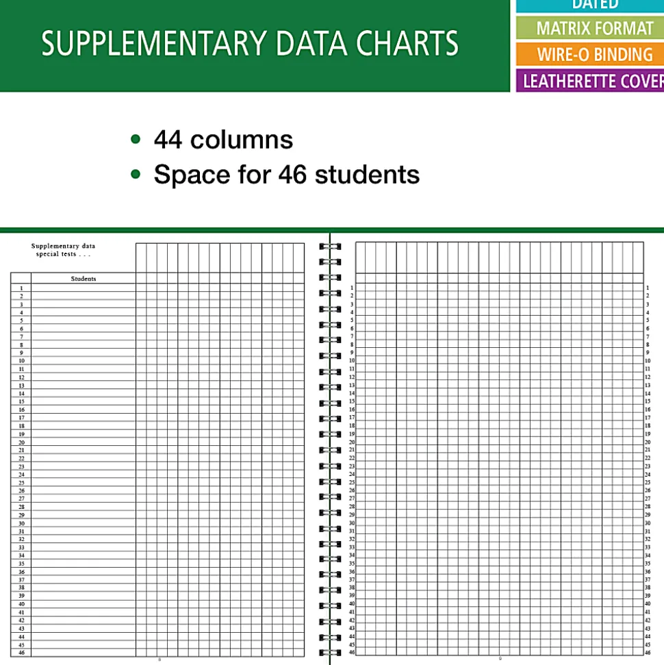 2026-2027 ELAN Publishing Weekly/Monthly Academic Year Teacher Lesson Planner, 8-1/2" x 11", Green, August To June, Total Qty 1