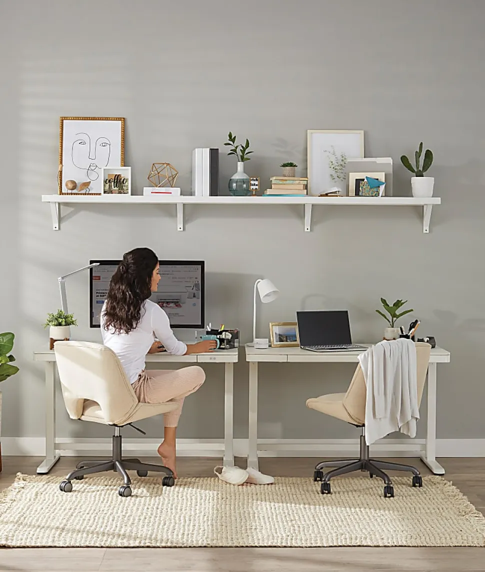 Elle Décor Laissy Low-Back Task Chair, Gray