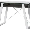 Elle Décor Lara 42”W Writing Desk, Cool Gray/Snow White