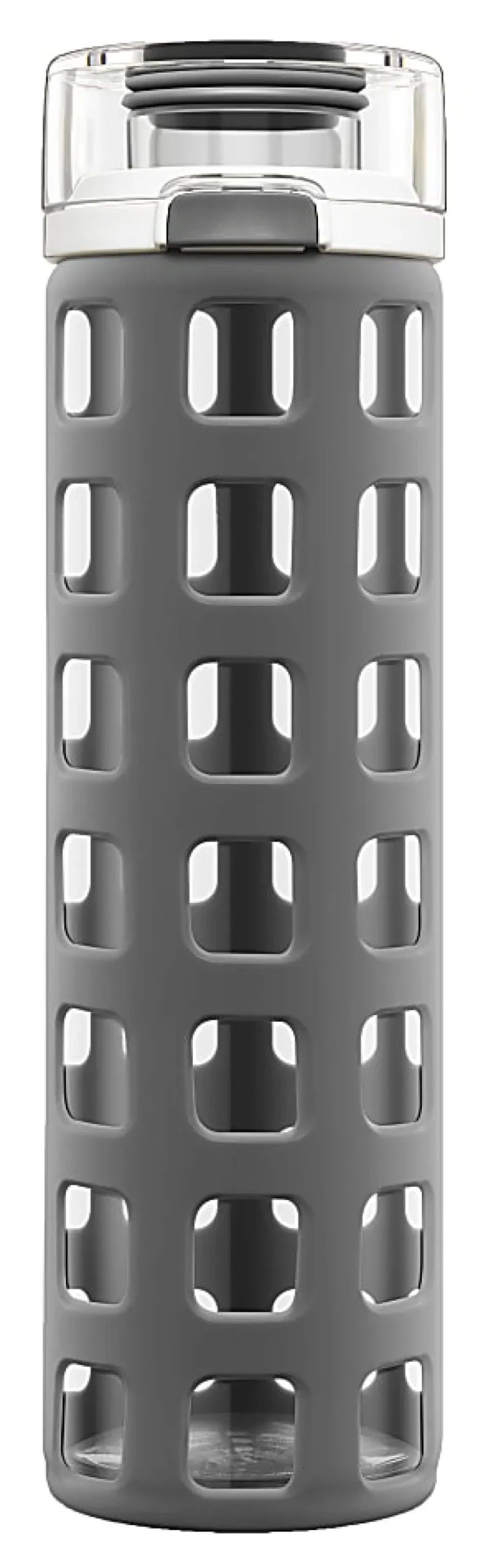 Ello Syndicate Glass Water Bottle, 20 Oz, Gray