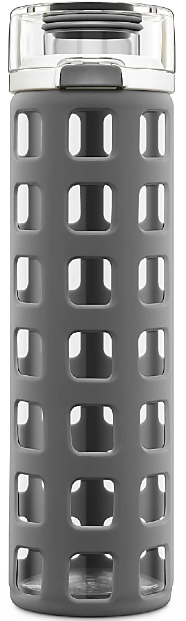 Ello Syndicate Glass Water Bottle, 20 Oz, Gray