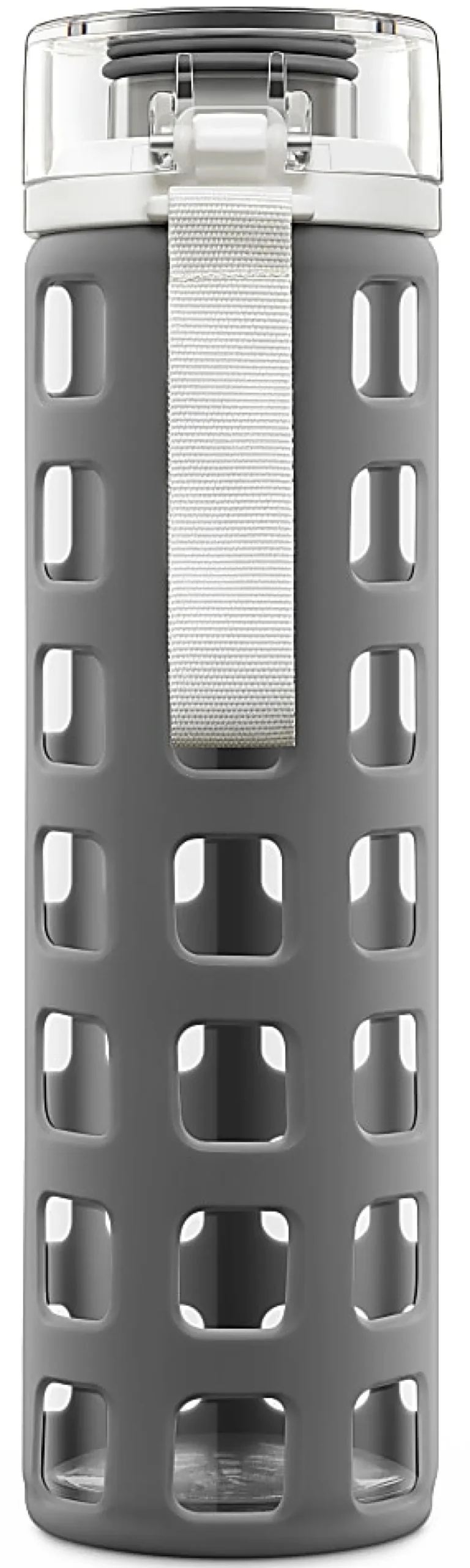 Ello Syndicate Glass Water Bottle, 20 Oz, Gray