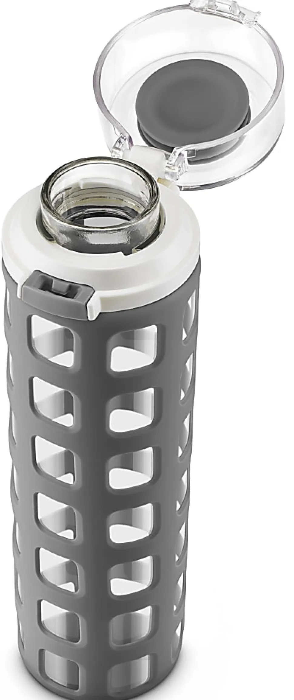 Ello Syndicate Glass Water Bottle, 20 Oz, Gray