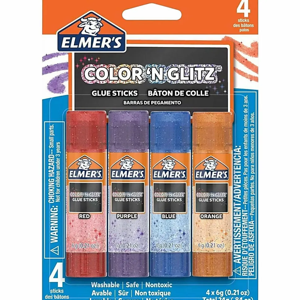 Elmer's Color 'N Glitz Glue Sticks, 0.21gm, Pack Of 4 Glue Sticks
