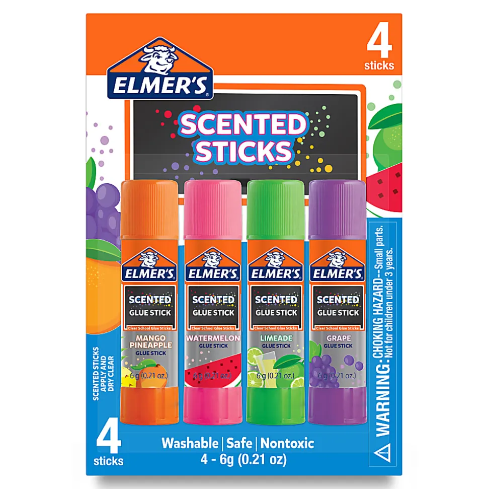 Elmer's Elmer s Tropical Scented Glue Sticks, Safe, Nontoxic School Glue, 4 Count (6g each)
