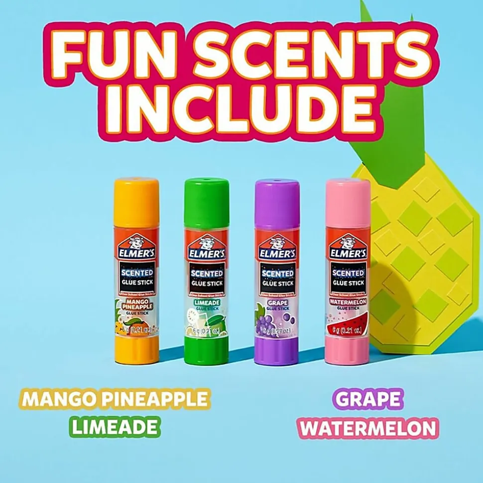 Elmer's Elmer s Tropical Scented Glue Sticks, Safe, Nontoxic School Glue, 4 Count (6g each)