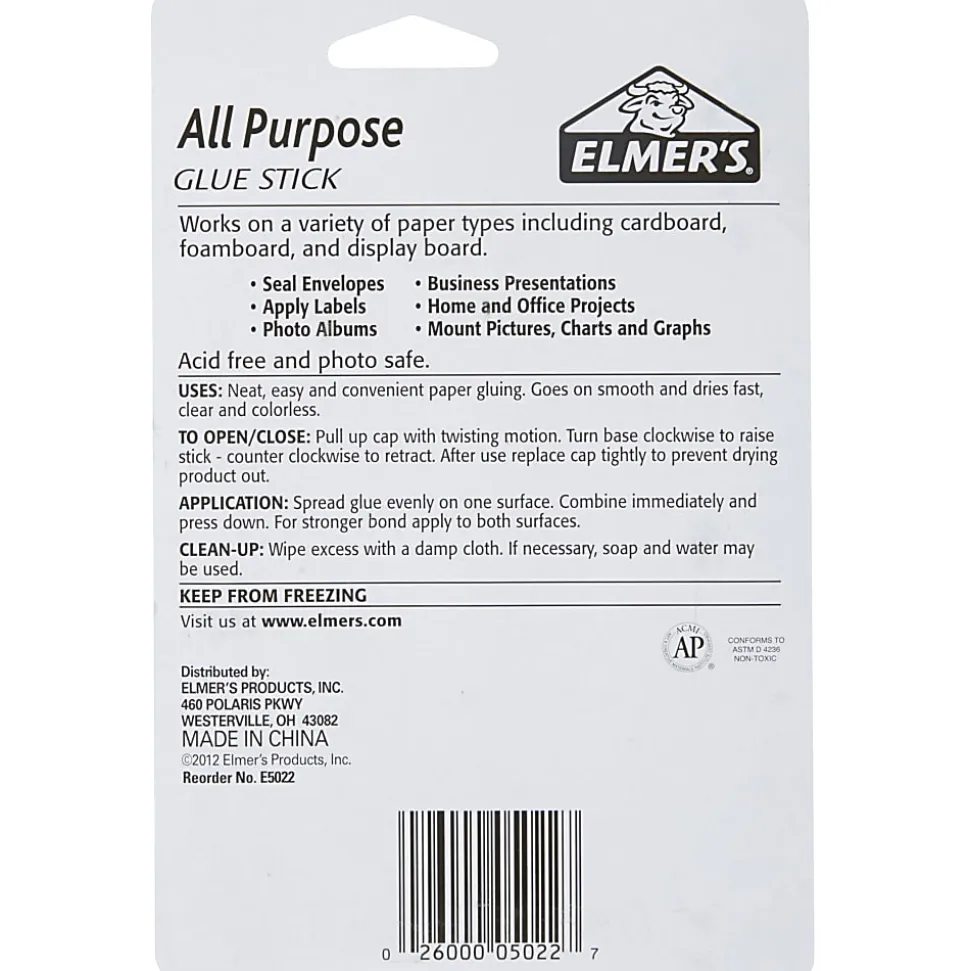 Elmer's® Office Strength Glue Sticks, All Purpose, 0.77 Oz., Clear, Pack Of 3
