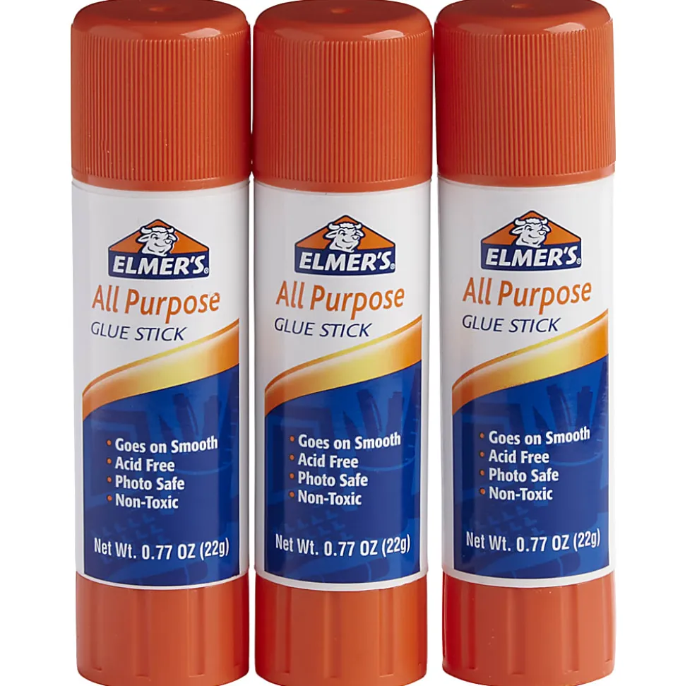 Elmer's® Office Strength Glue Sticks, All Purpose, 0.77 Oz., Clear, Pack Of 3
