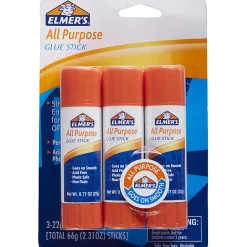 Elmer's® Office Strength Glue Sticks, All Purpose, 0.77 Oz., Clear, Pack Of 3