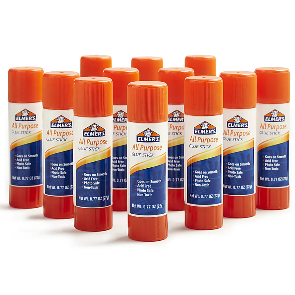 Elmer's® Office Strength Glue Sticks, All Purpose, 0.77 Oz, Clear, Pack Of 12