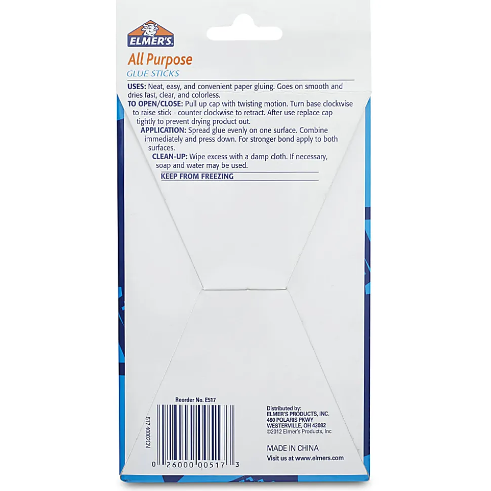 Elmer's® Office Strength Glue Sticks, All Purpose, 0.77 Oz, Clear, Pack Of 12