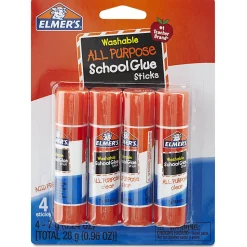 Elmer's® Washable School Glue Sticks, 0.24 Oz, Pack Of 4