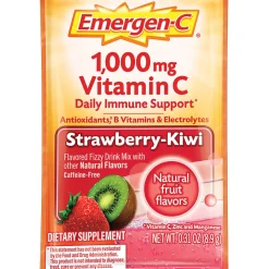 Emergen-C Vitamin C Drink Mix For Immune Support, 0.32 Oz Per Pack, Strawberry Kiwi, Box Of 30 Packs